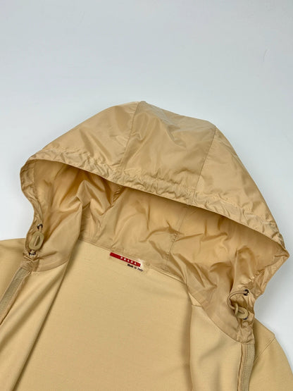Prada Sport SS2000 Mesh Beige Hooded Nylon Jacket