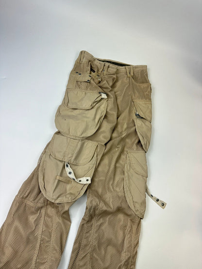 Dolce & Gabbana SS2003 Beige Mesh Layer Cargo Pants