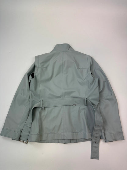 Prada Sport FW2000 Baby Blue Gore-Tex Nylon Belted Jacket With Removable Sleeves