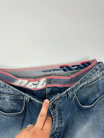 Dolce & Gabbana 00’s Double Waist Destroy Baggy Denim Pants