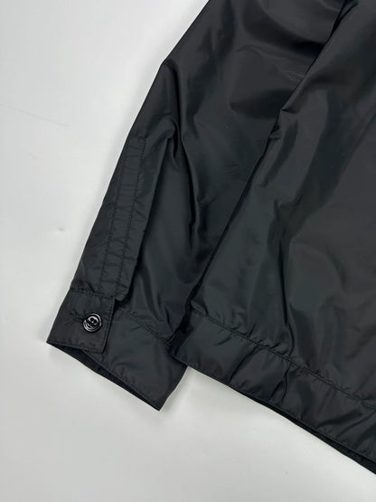 Prada Milano SS2018 Black Light Nylon Burgundy Strip