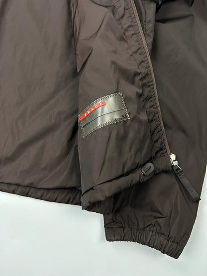 Prada Sport FW2006 Brown Padded Nylon Hooded Jacket