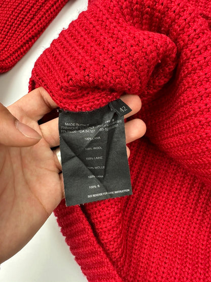 Prada Sport 00’s Red Wool High Turtle Neck Knit Sweater