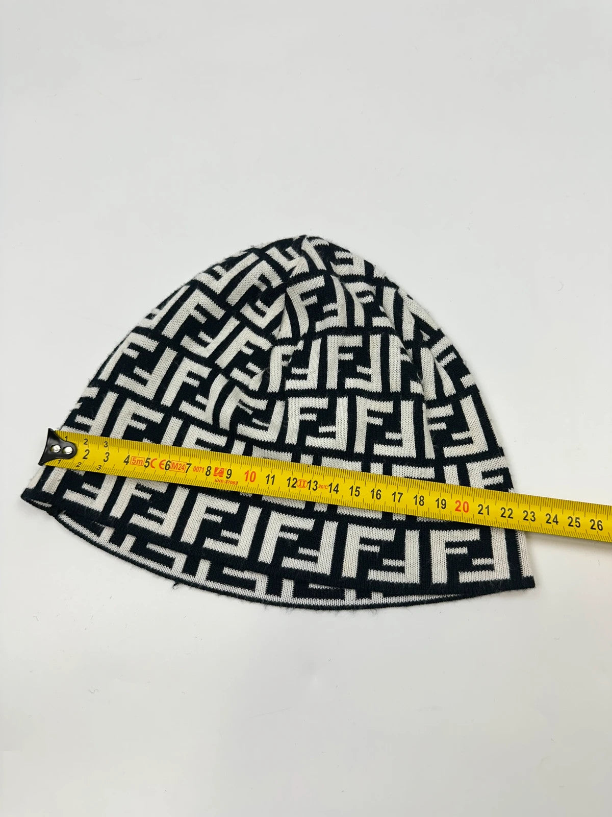 Fendi Double F Zucca Monogram Black & White Beanie