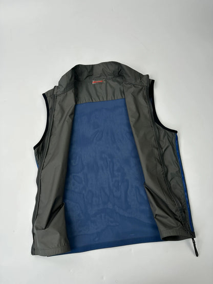 Prada Sport SS2000 Vest Sleeveless Gel Grey & Blue Mesh Back Nylon Jacket
