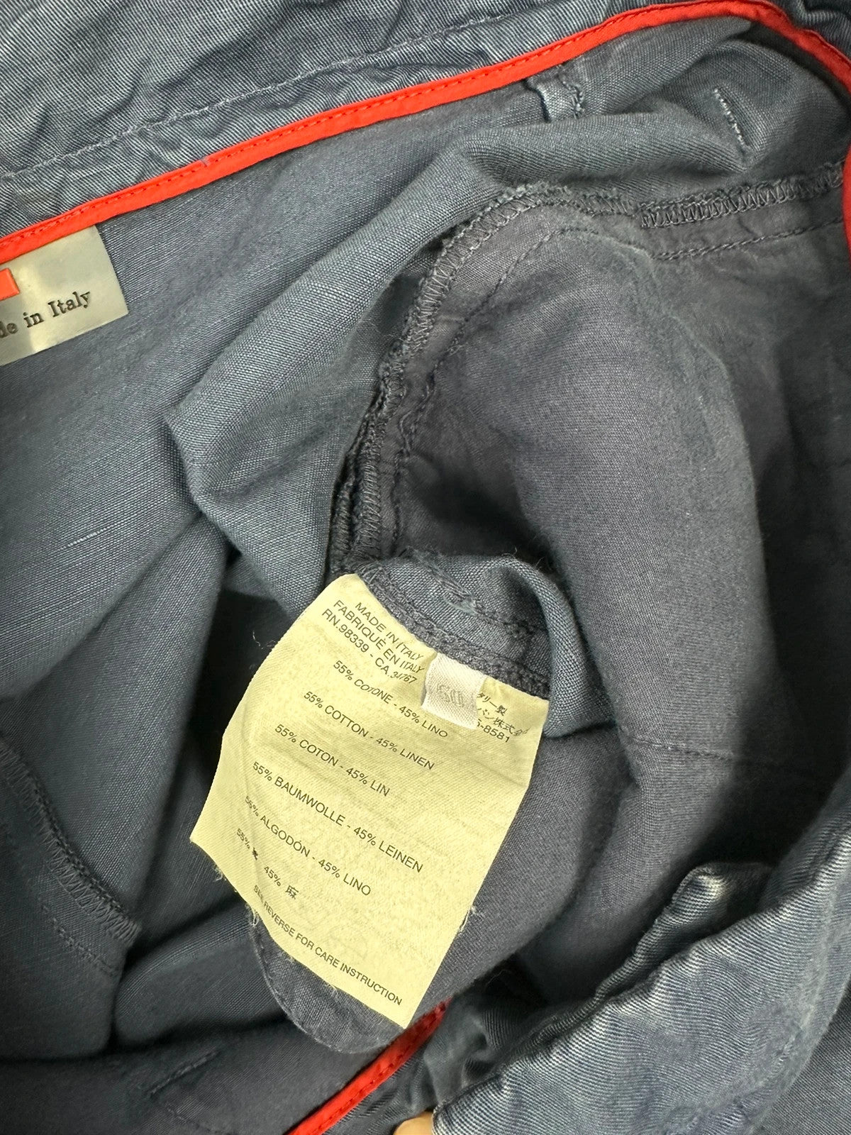 Prada Sport FW2002 Linen Asymetrical Cargo Zip Navy Blue Pants Troussers