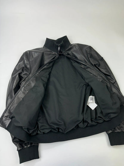 Emporio Armani FW2019 Black Lamb Leather Bomber Jacket