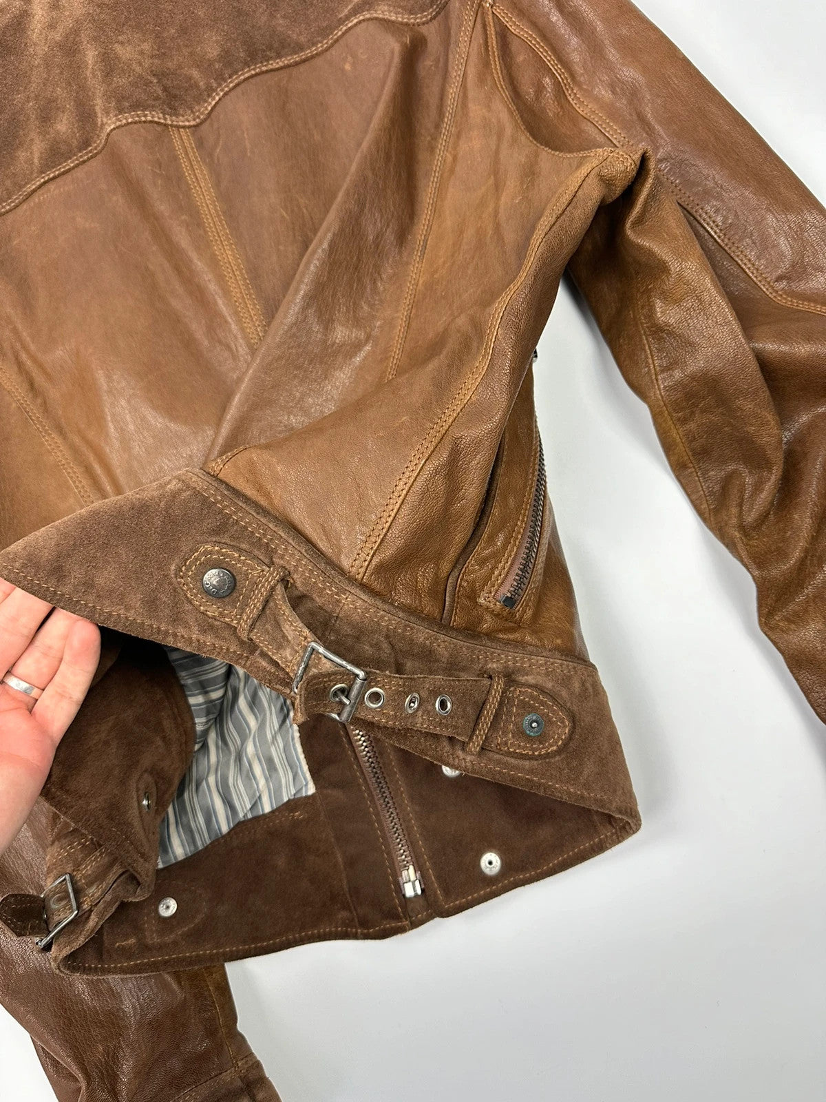 Dolce & Gabbana 00’s Leather Suede Brown Flight Bomber Jacket