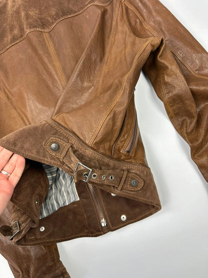 Dolce & Gabbana 00’s Leather Suede Brown Flight Bomber Jacket