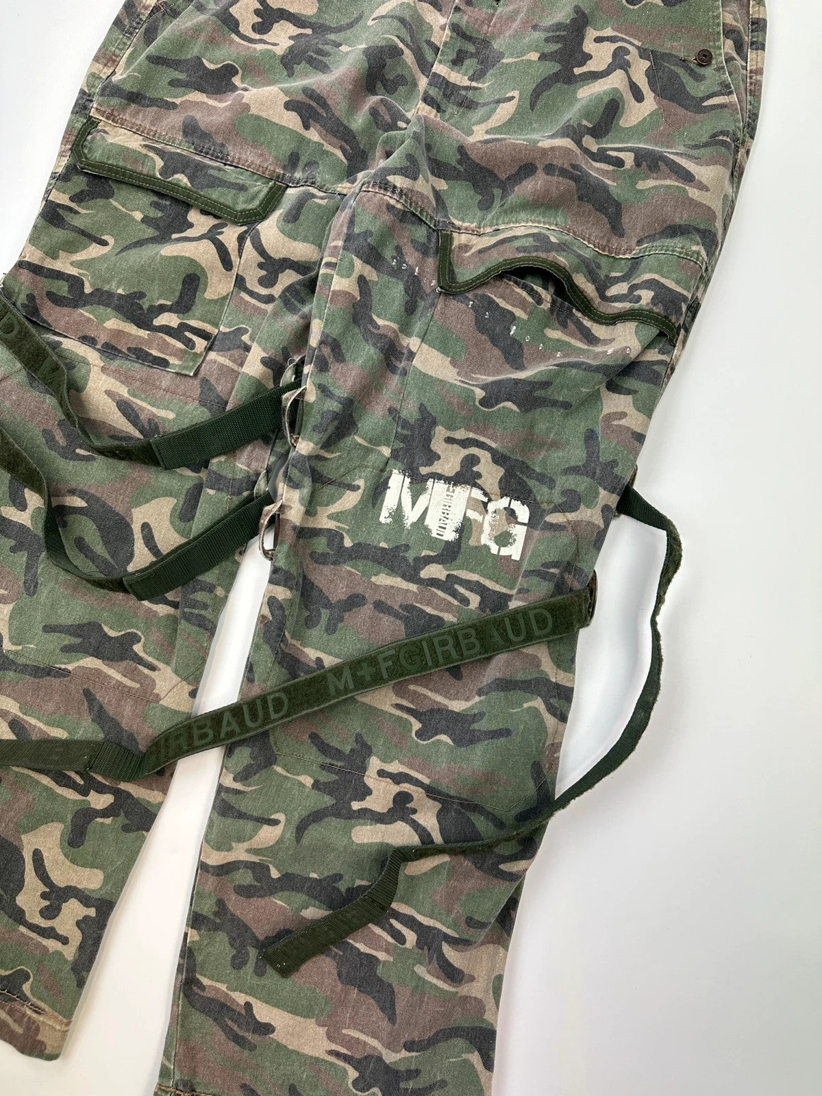 Marithé + François Girbaud 00’s Camo Baggy Straps Denim Pants