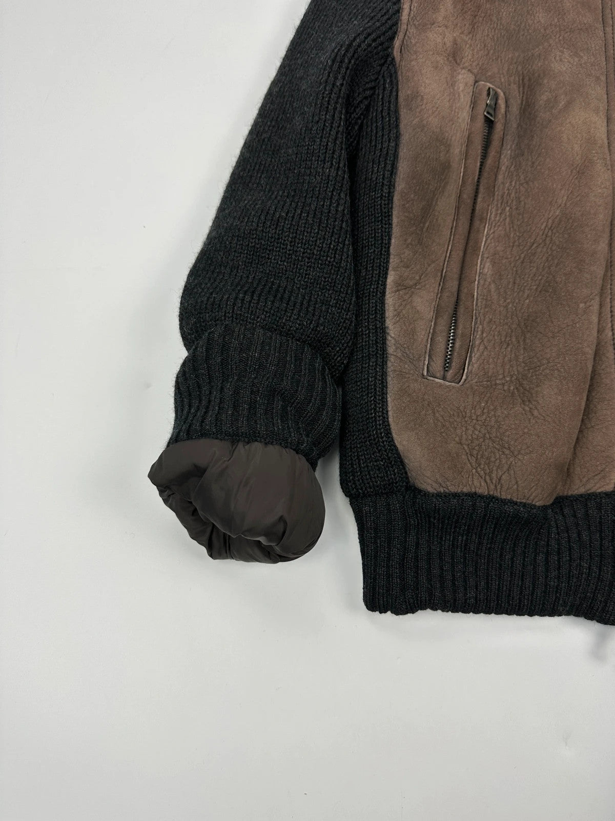 Prada Sport FW2004 Heavy Leather & Wool Bomber Bombardier Jacket