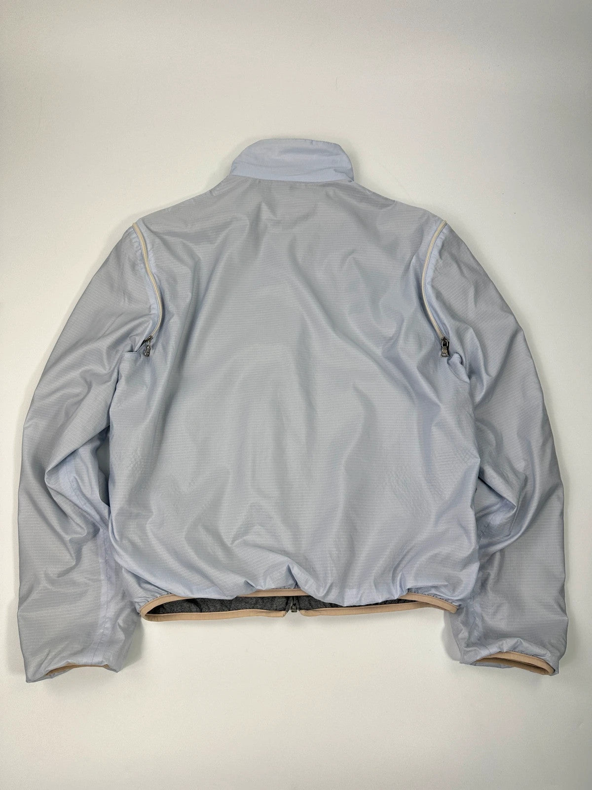 Prada Sport FW2000 Sky Blue & Grey Reversible Removable Sleeves Jacket