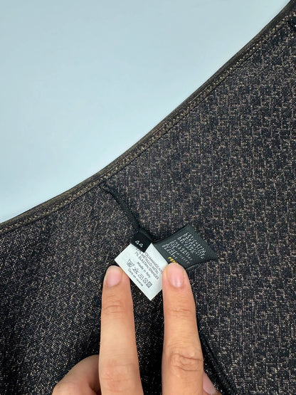 Fendi 00’s Monogram Wrap Skirt in Black and Gold Jacquard