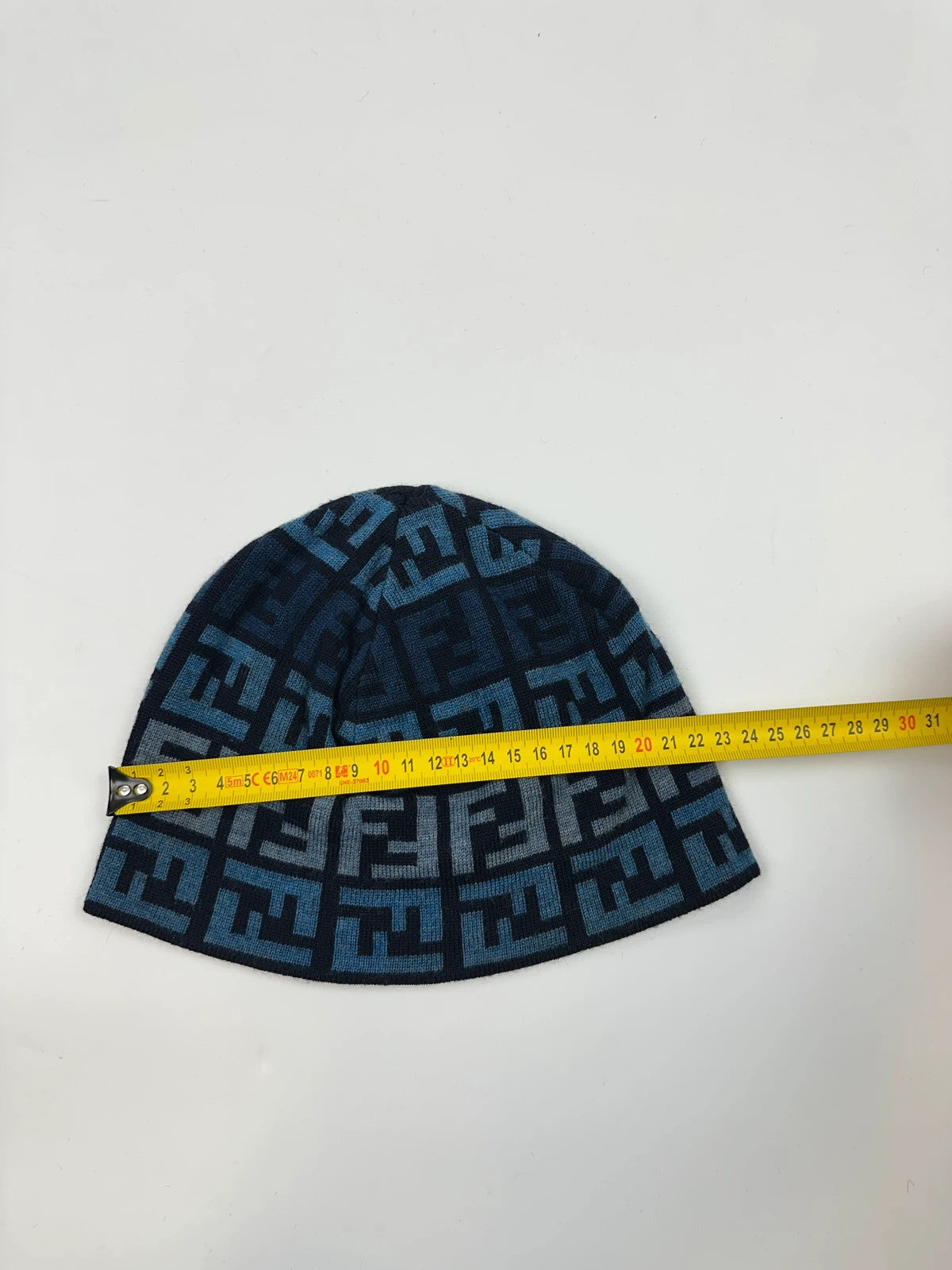 Fendi Blue Multi Zucca FF Monogram Wool Beanie