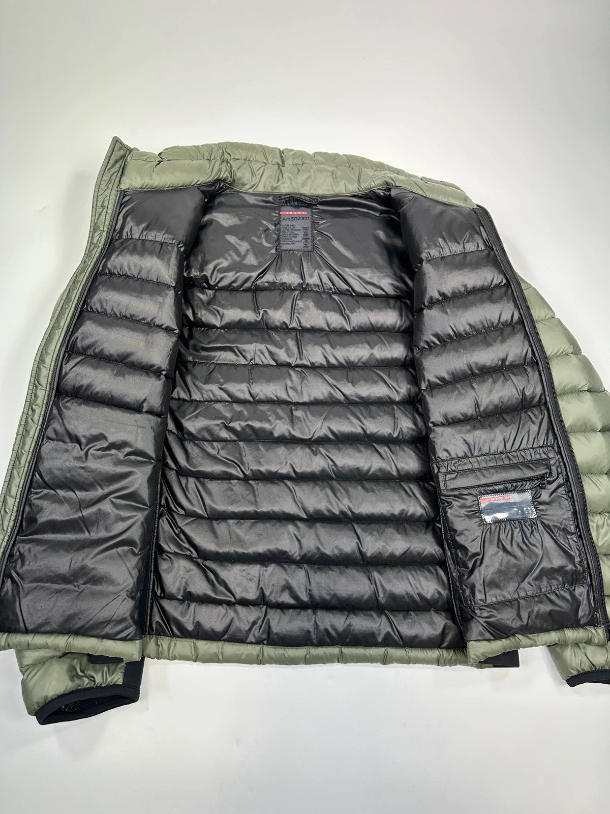 Prada Sport FW2012 Green & Black Hybrid Down Puffer Jacket