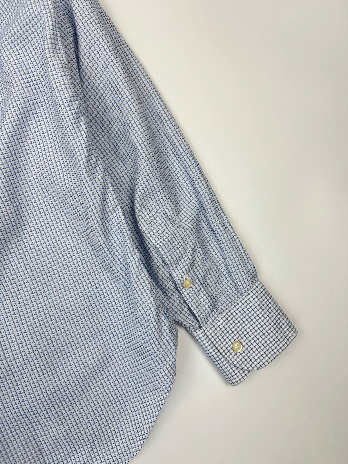 Dolce & Gabbana 00’s Micro Check Pattern White & Blue Dress Pocket Shirt