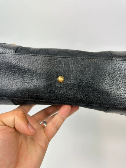 Gucci By Tom Ford Black GG Monogram Leather Handbag