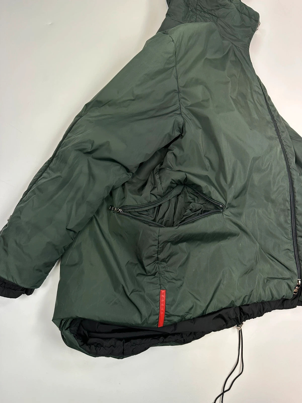 Prada Sport FW1999 Green 2In1 Technical Padded Hooded Jacket/Bag