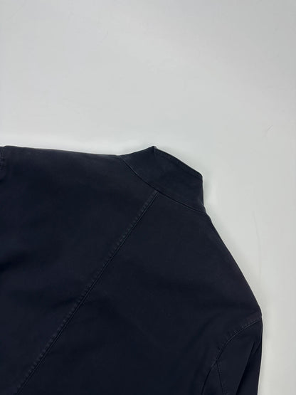 Prada Milano FW2004 Navy Blue Leather Elbow Pad Cotton Jacket