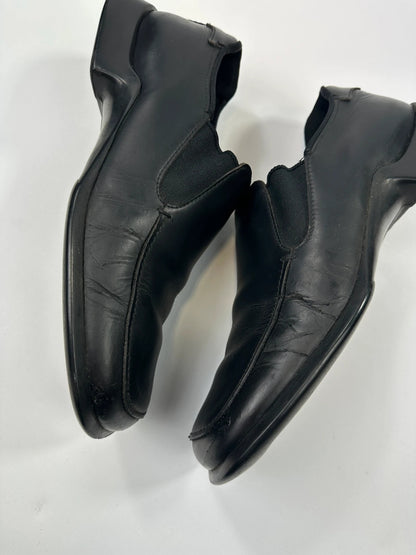 Prada Milano FW1999 Black Leather Square Toe Loafer  Dress Shoes