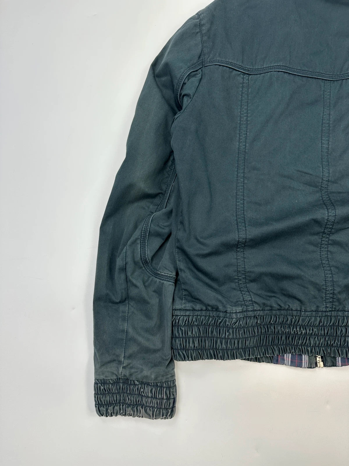 Dolce & Gabbana 00’s Multi Zip Tartan Layer Navy Blue Cotton Hood Jacket