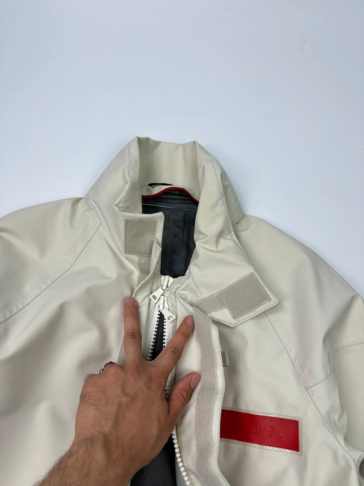 Prada Sport FW2000 White Sailing Rain Jacket Gore-TexTapped Seam