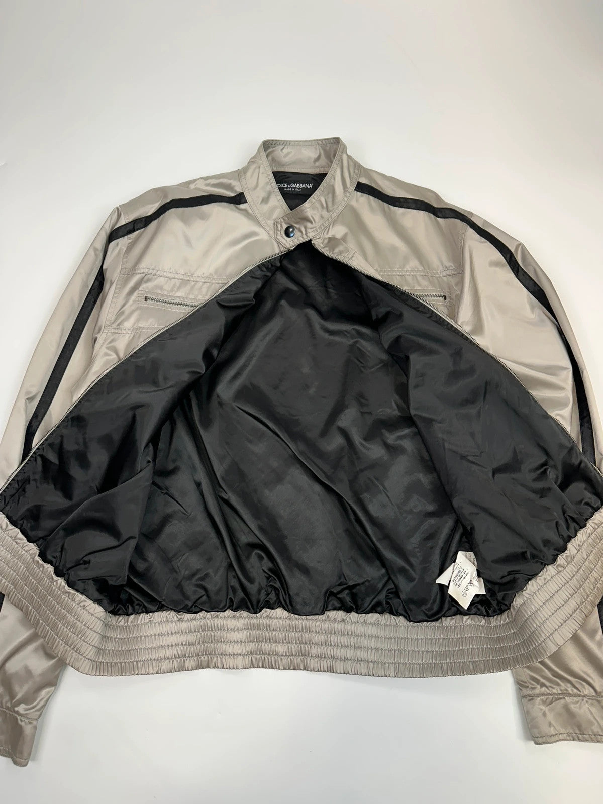 Dolce & Gabbana 00s Nylon Grey Shiny Silver Jacket