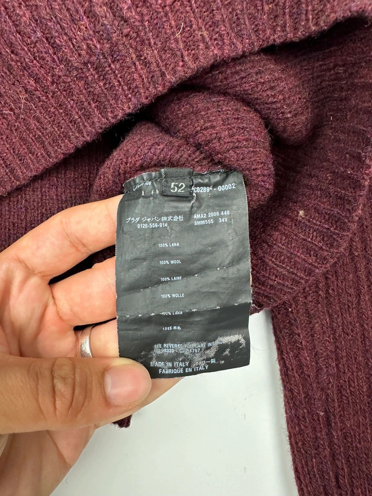 Prada Sport FW2008 Burgundy Wool Knit Sweater