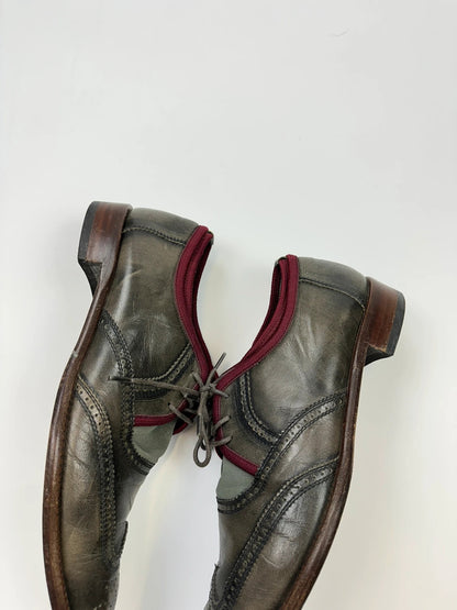 Miu Miu Early 90’s Khaki Two Tone Leather & Mesh Derby Dress Shoes