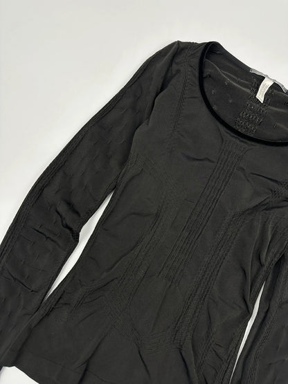 Marithé + François Girbaud 00’s Stretch Fitted Black Longsleeves