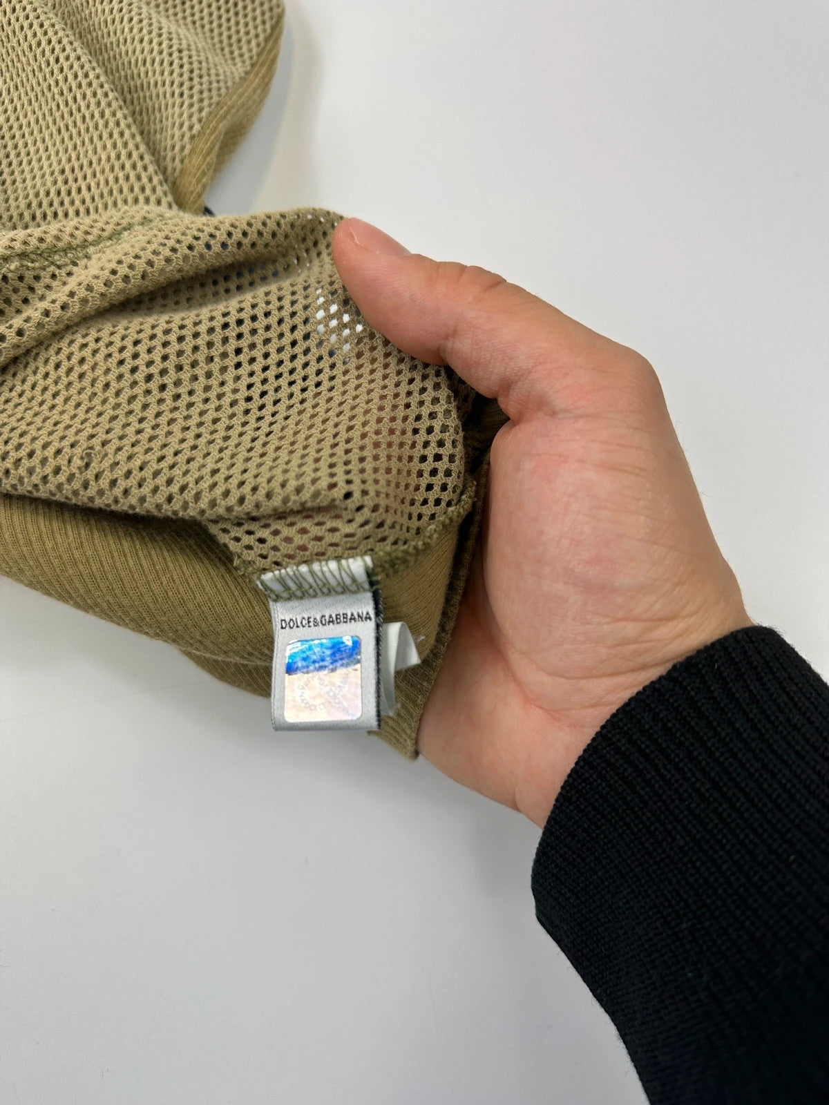 Dolce & Gabbana SS2003 Khaki Cargo Pocket Mesh Tank Top