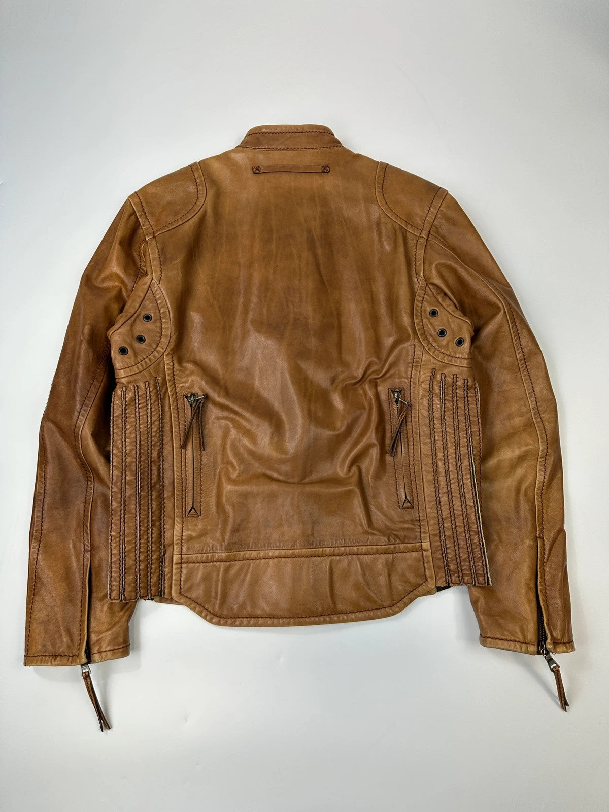 Prada Sport 00’s Sample Brown Leather Jacket CowBoy