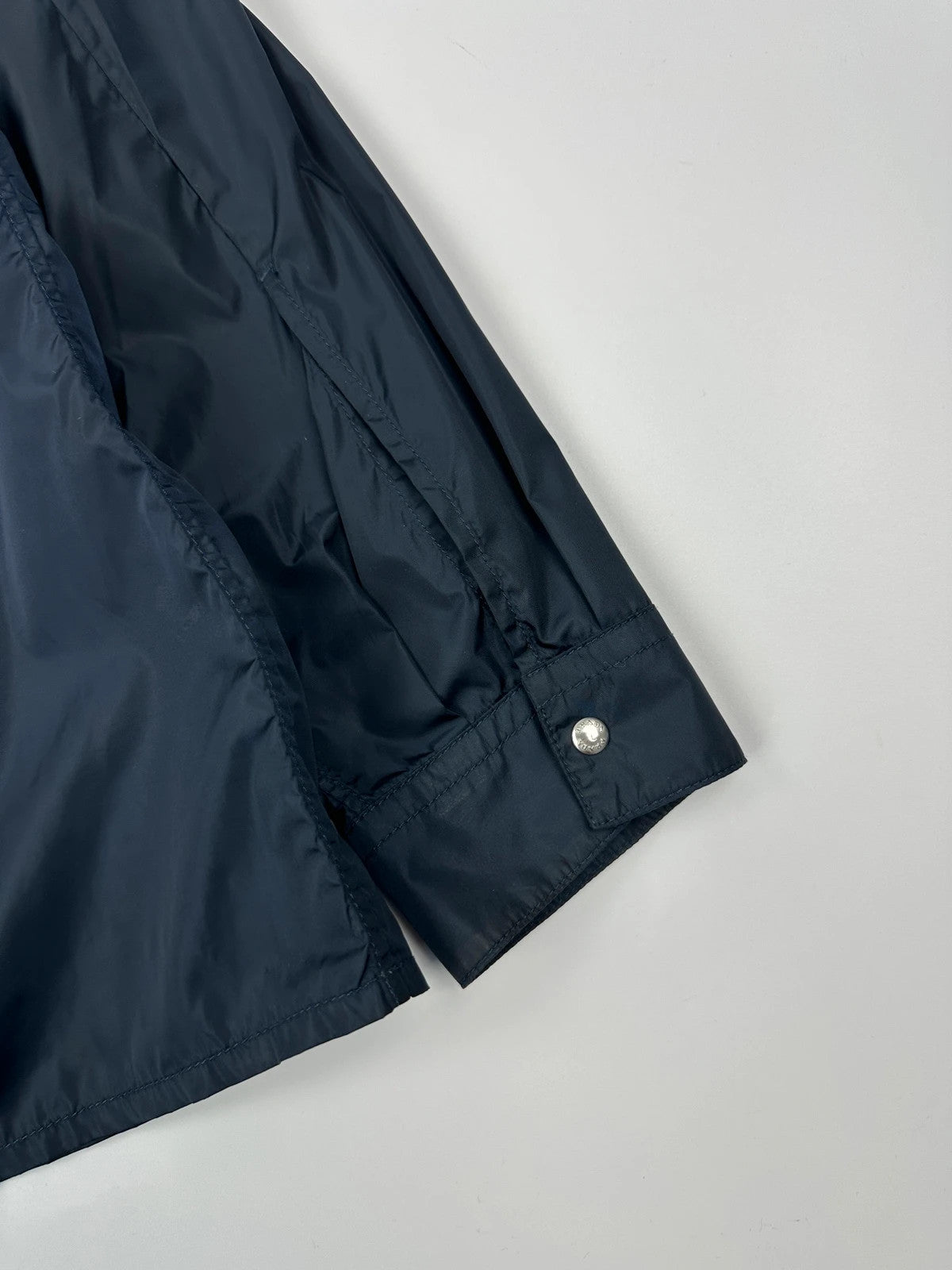 Prada Milano SS2009 Nylon Navy Blue White Stripes Shirt Jacket