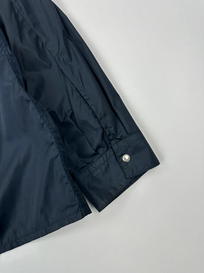 Prada Milano SS2009 Nylon Navy Blue White Stripes Shirt Jacket