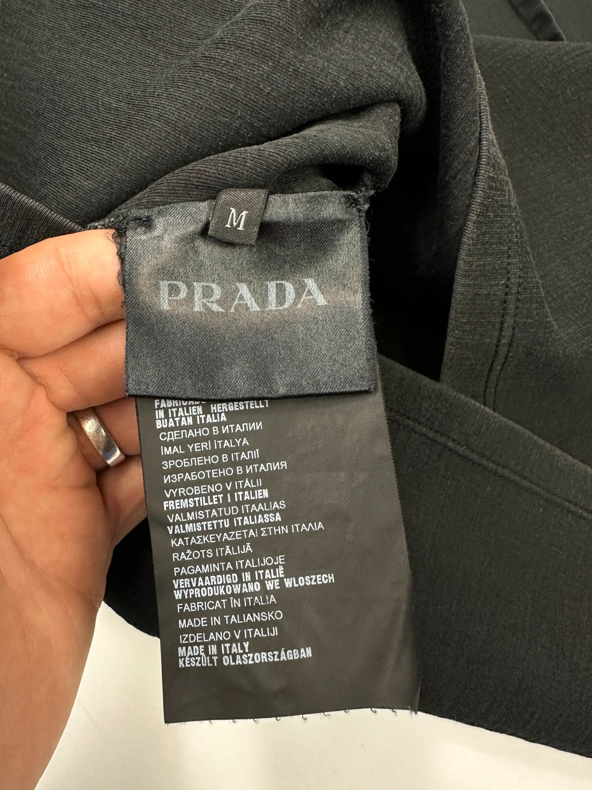 Prada Milano SS2015 Black Cottons & Nylon Crop Top Tee