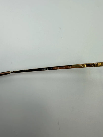 Chanel White Argent Gold Sunglasses Rimless Strass