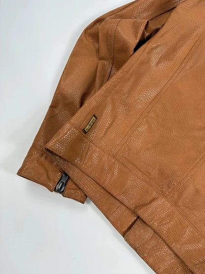 Armani 00´s Croco brown leather Jacket veste en cuir