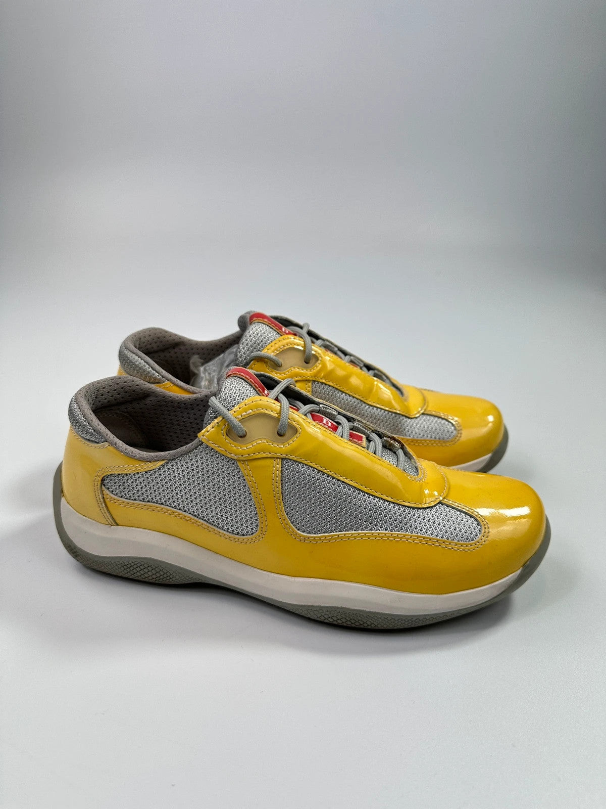 Prada Sport 00’s America’s Cup Yellow Patent Leather Sneakers Shoes