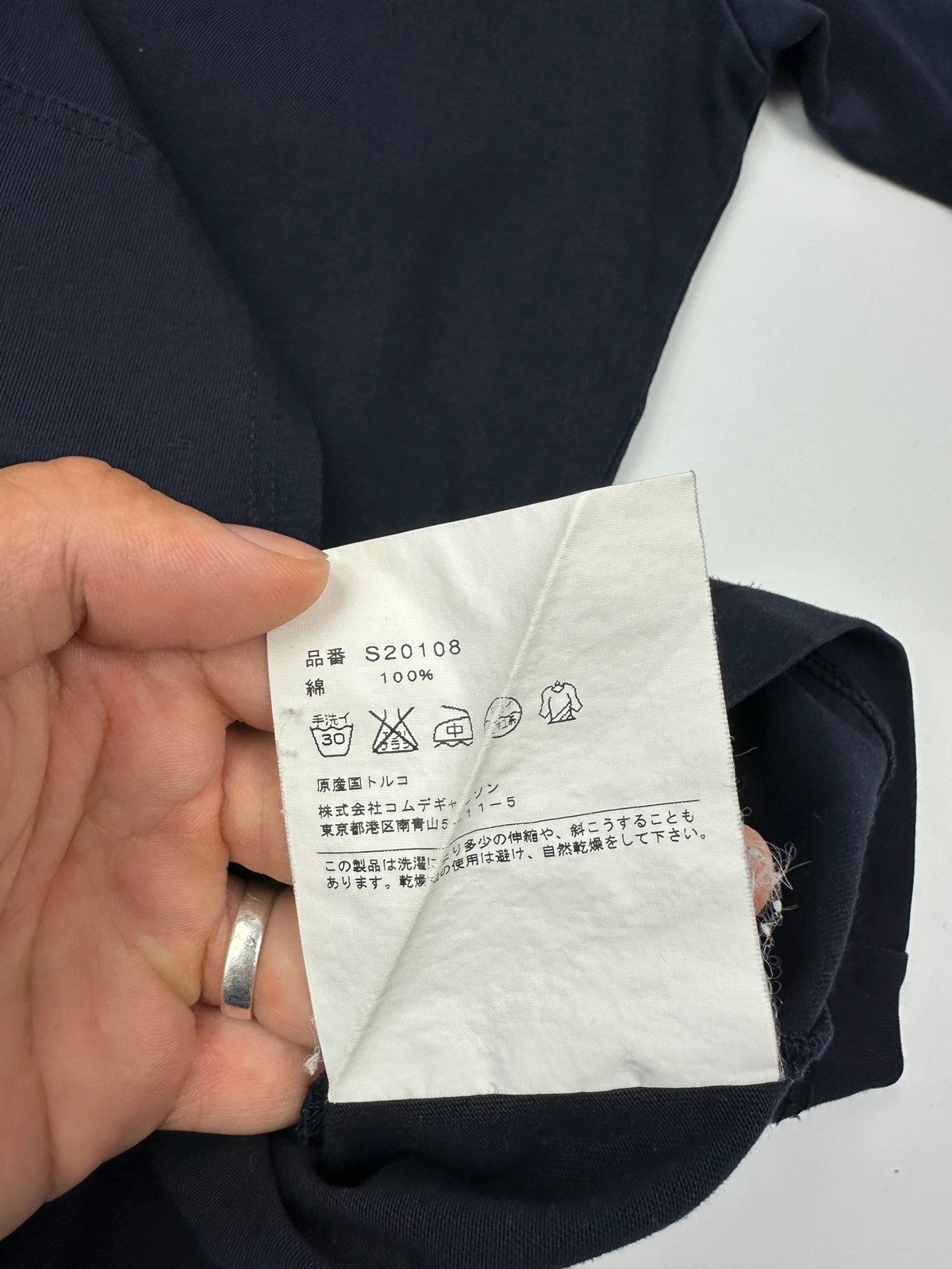 Comme Des Garçons Shirt SS2018 Navy Blue Hoodie Pocket Tee