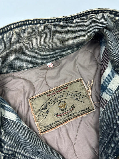 Armani Jeans 90’s Heavy Grey Faded Denim Jacket Coat