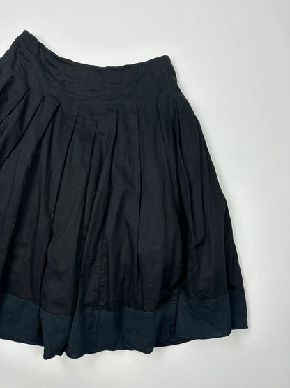 Prada Milano Early 00’s Black Ballon Pleats Mid Length Skirt