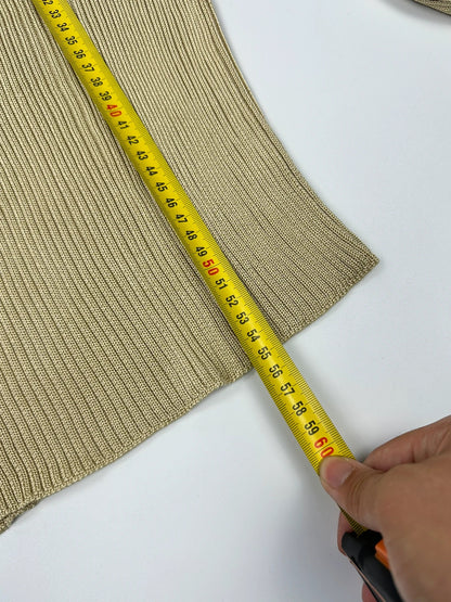 Prada Milano SS1998 Silk Beige Gold Boat Neck Sweater Longsleeve