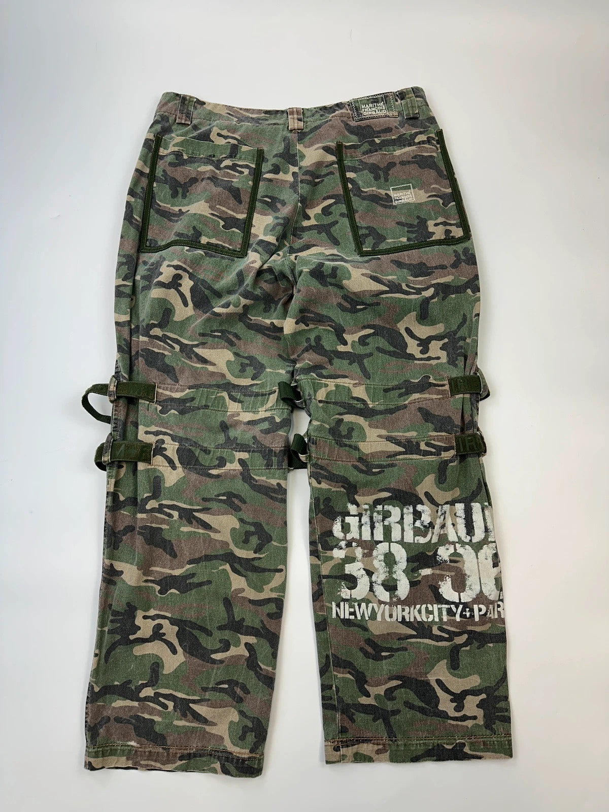 Marithé + François Girbaud 00’s Camo Baggy Straps Denim Pants