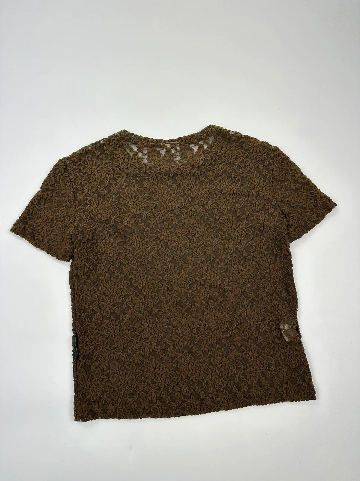 Dolce & Gabbana 90’s Laces Mesh Khaki Flowers Tee