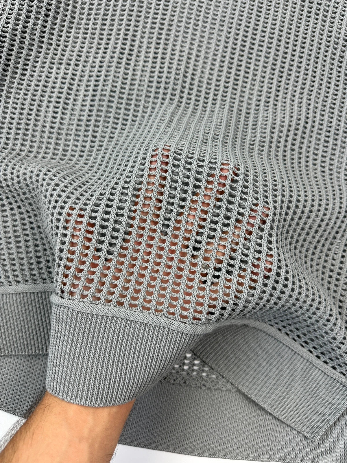 Dolce & Gabbana 00’s Grey Mesh Knit Sweater