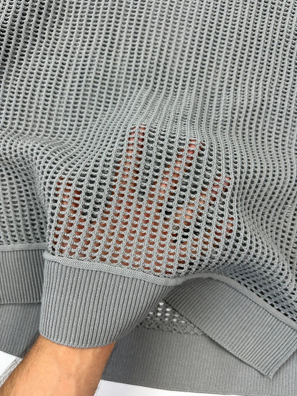 Dolce & Gabbana 00’s Grey Mesh Knit Sweater