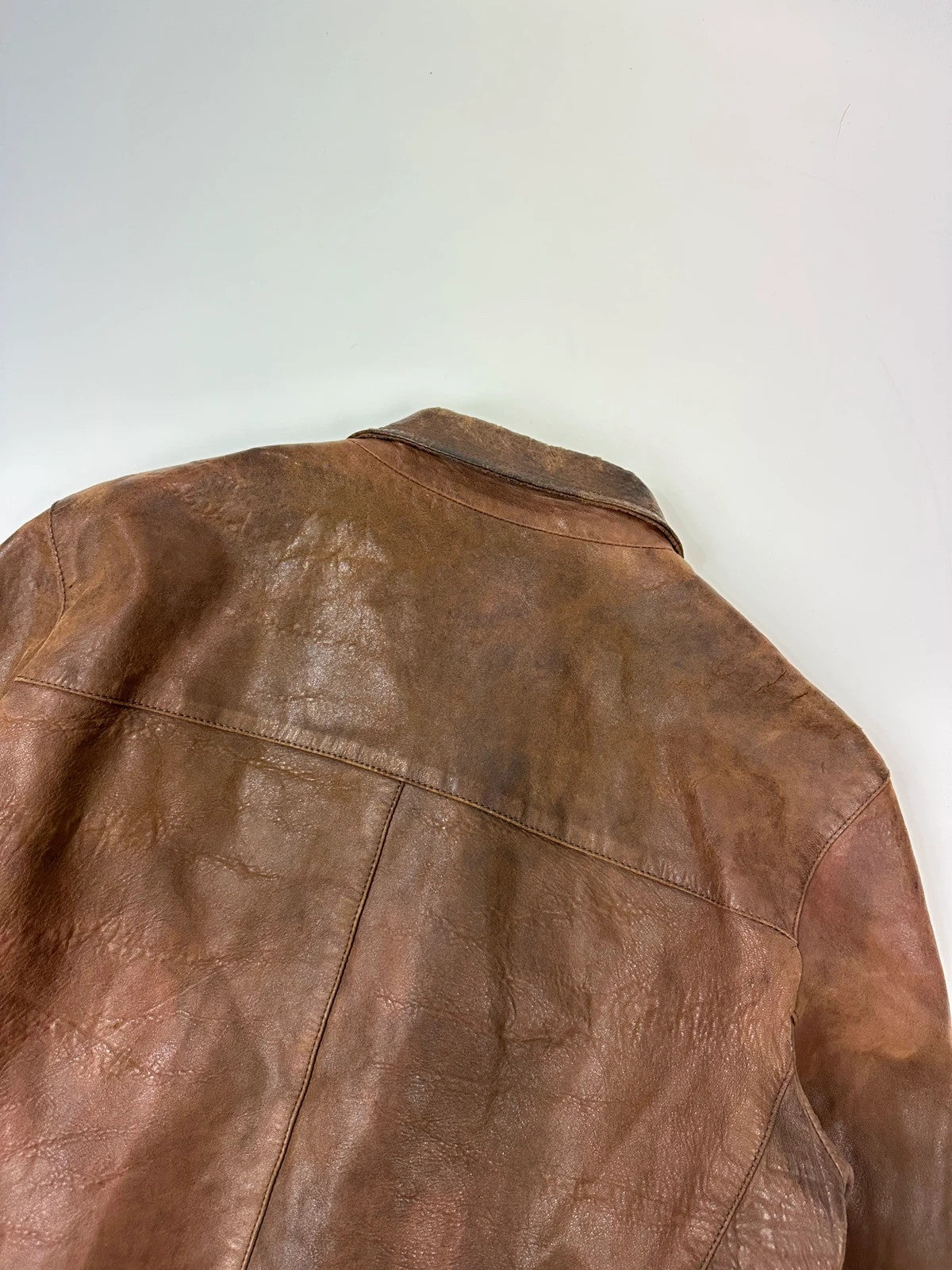 Prada Milano FW07 Brown Eroded Leather Jacket