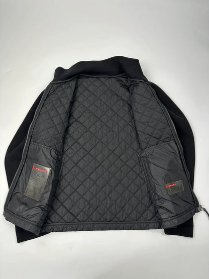 Prada Sport FW01-05 Black Hybrid Wool & Nylon Padded Jacket
