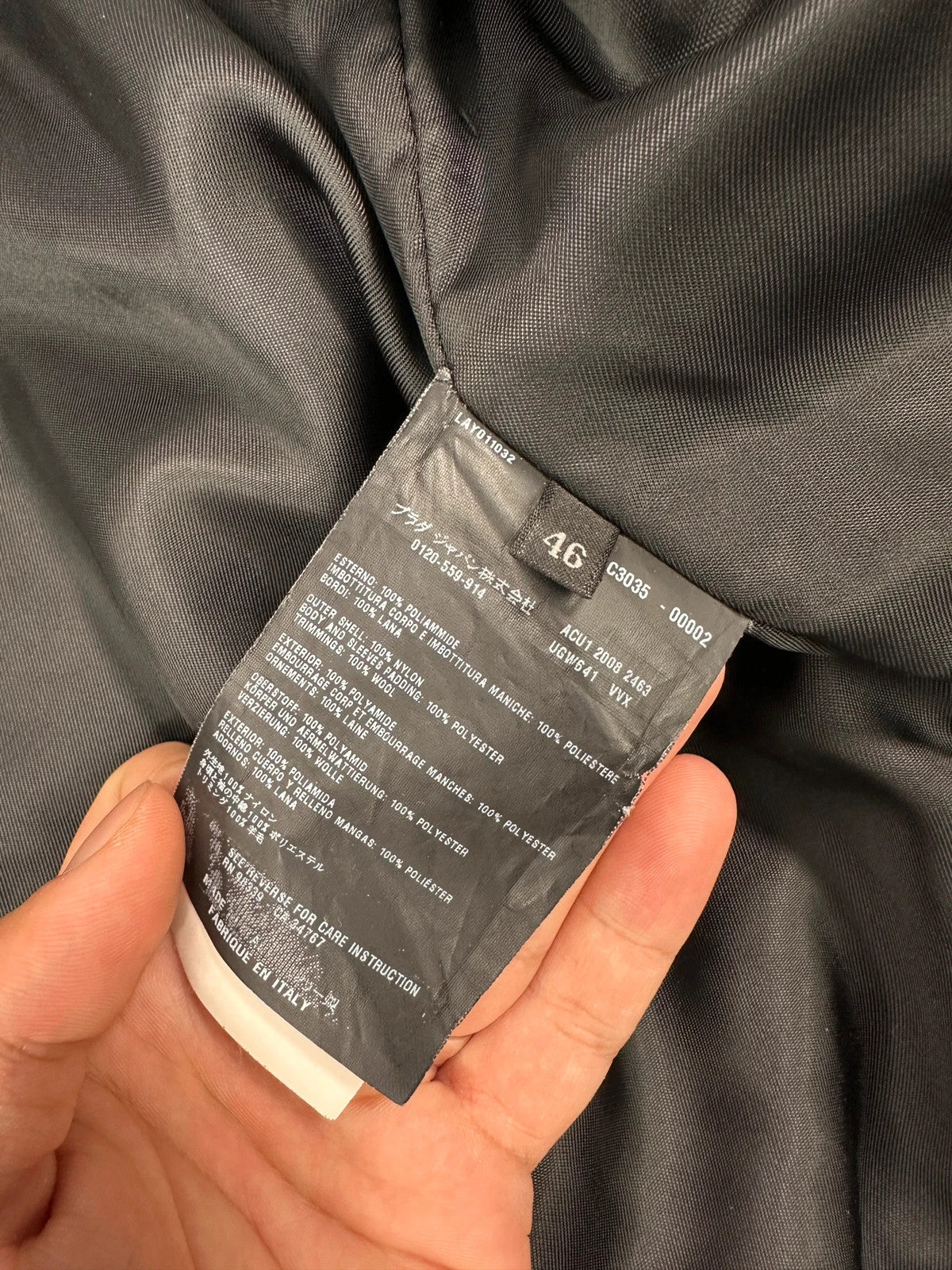 Prada Milano FW2008 Black Padded Army Multi Pockets Bomber Jacket