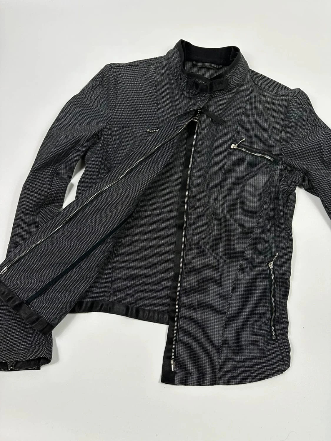 Marithé + Francois Girbaud jacket pied de poule veste fitted